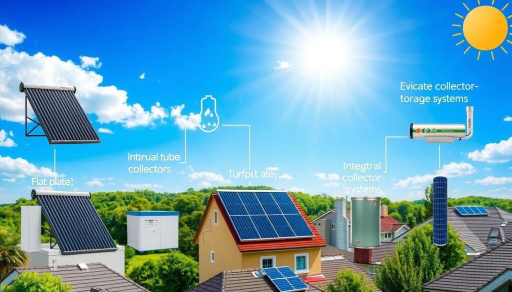 Solar water heating system types Solar water heating system types